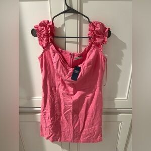 Abercrombie Pink Ruffled linen Women's dress